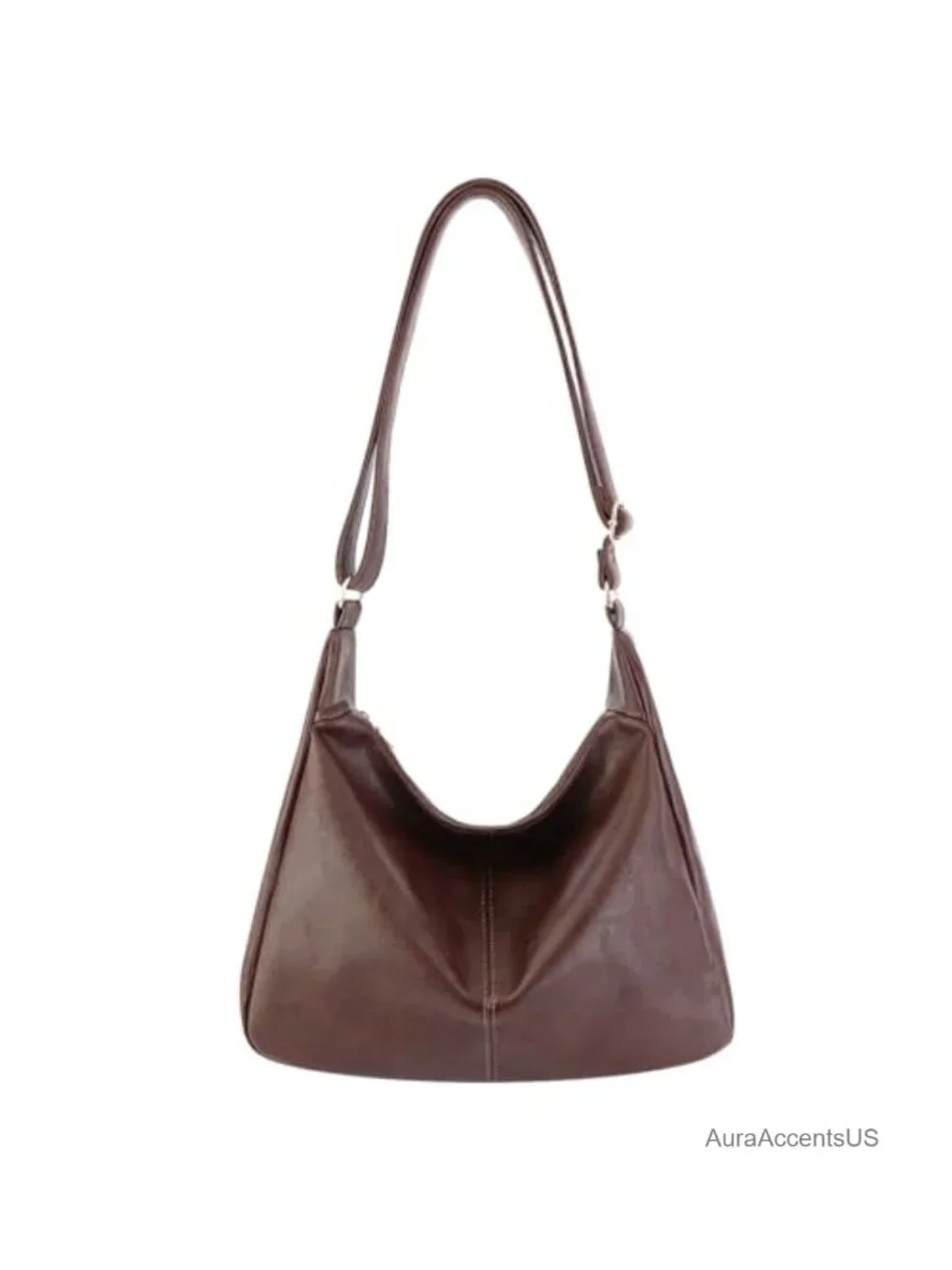 Foldable Leather Slouchy Shoulder Bag Women Hobo Crossbody Purse